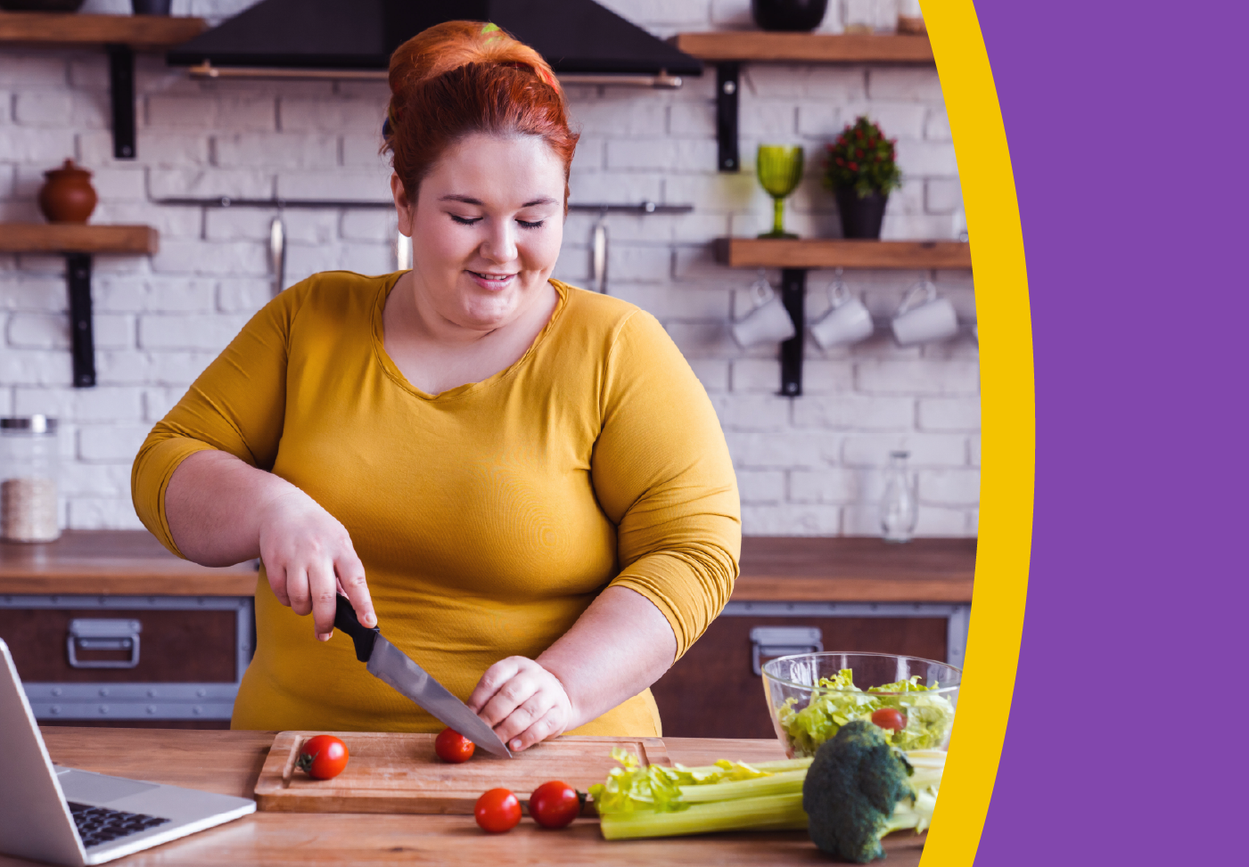 Woman chopping vegetables