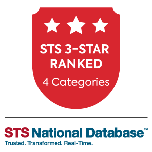 Text reads STS National Database Trusted Transformed Real-time and STS 3 star ranked 4 categories