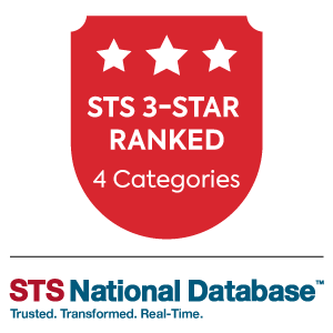 Text reads STS National Database Trusted Transformed Real-time and STS 3 star ranked 4 categories