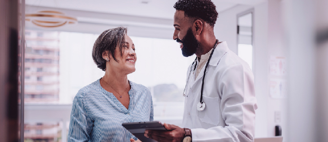 Patient speaking with their doctor