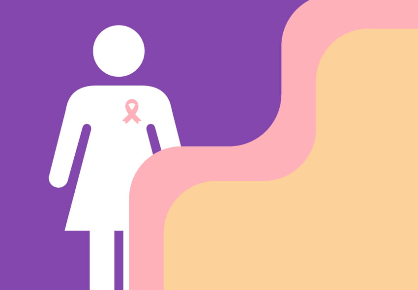 Illustration of a woman with breast cancer