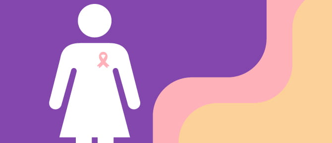 Illustration of a woman with breast cancer