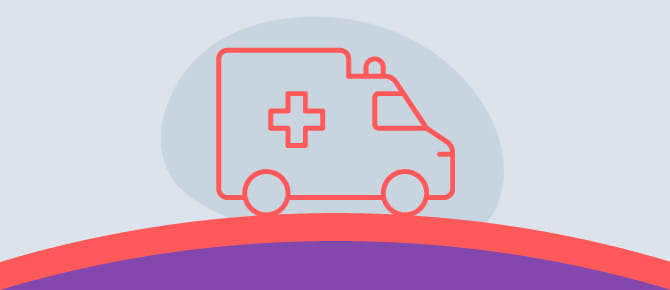 Illustration of an ambulance driving