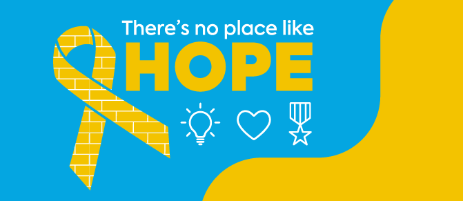 For Cancer Survivors Day, the sign says "There's No Place Like Hope"