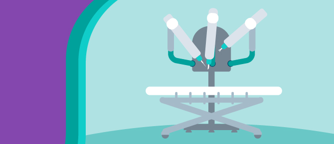 Illustration of robotic surgery equipment