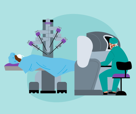 Illustration of robotic surgery
