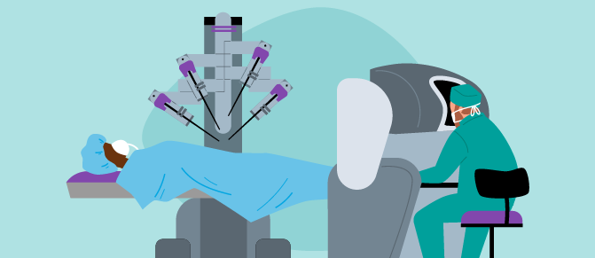 Illustration of robotic surgery