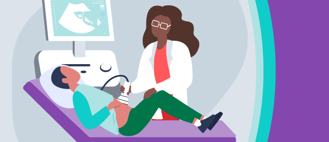 Man getting his liver monitored