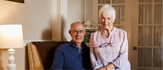 Frank and Llen Ryan on their front porch.