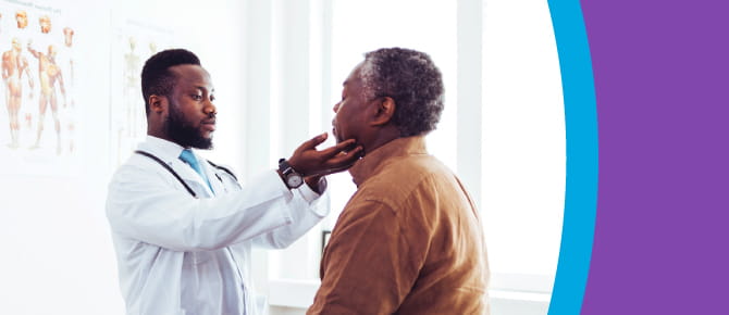 Provider looking at patient's neck