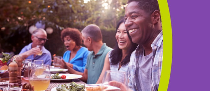 Group of people eating
