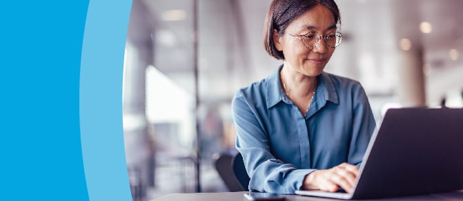 Person using laptop computer