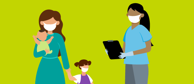 Pediatric COVID-19 testing illustration