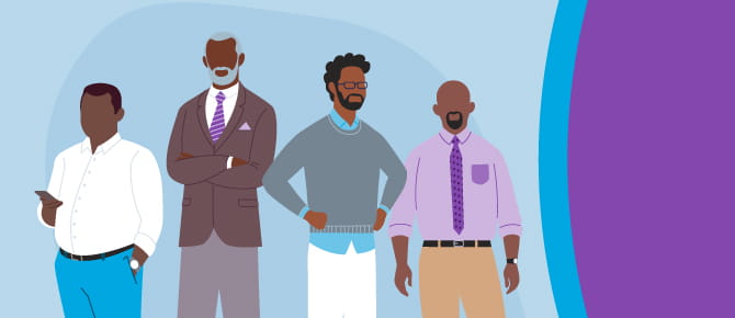 Illustration of group of men