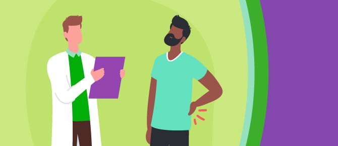 Illustration of provider speaking with patient