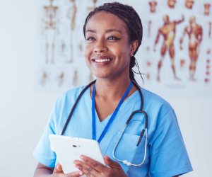 Smiling healthcare provider