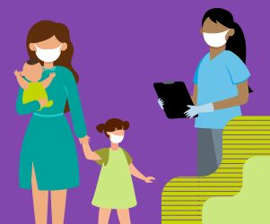 Pediatric COVID-19 testing illustration