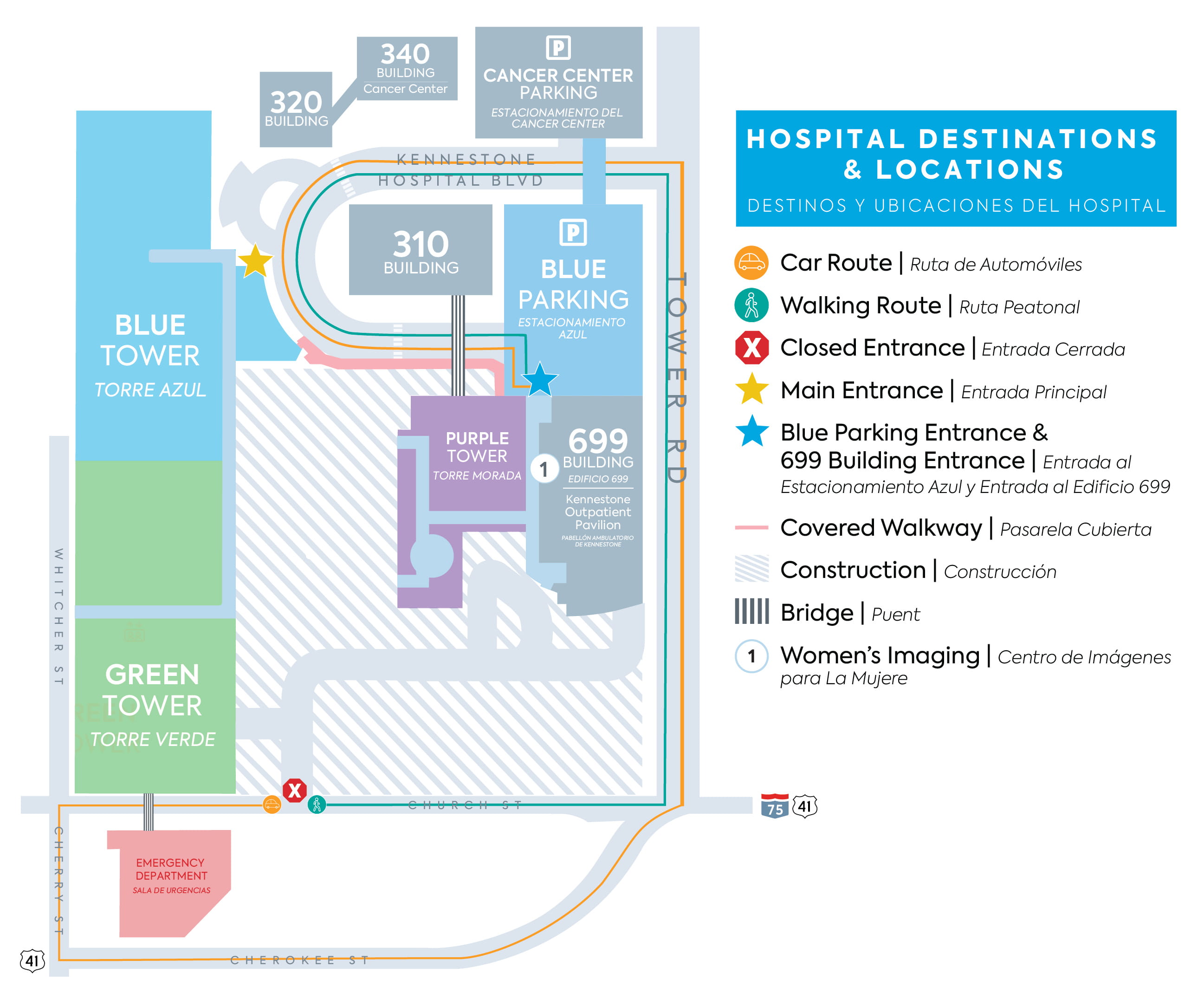 Wellstar Kennestone 699 Building Reroute Map