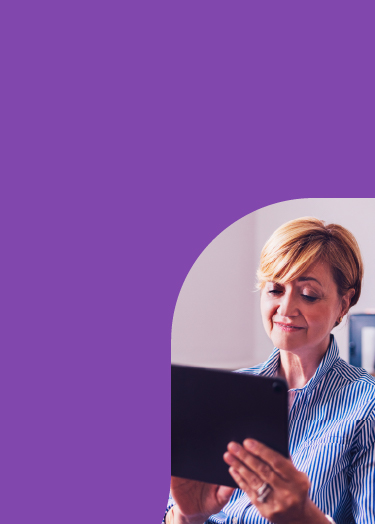 Image of woman looking at tablet
