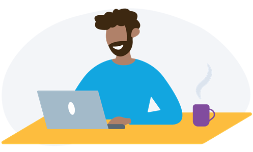 Image of man at a computer