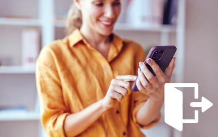 Women using her smartphone