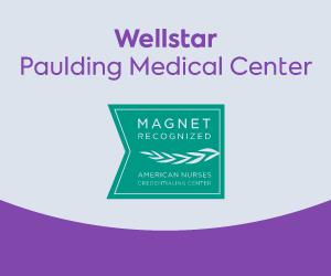 Image reads Wellstar Paulding Medical Center, Magnet Recognized, American Nurses Credentialing Center