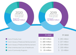 Chart showing the cost of care