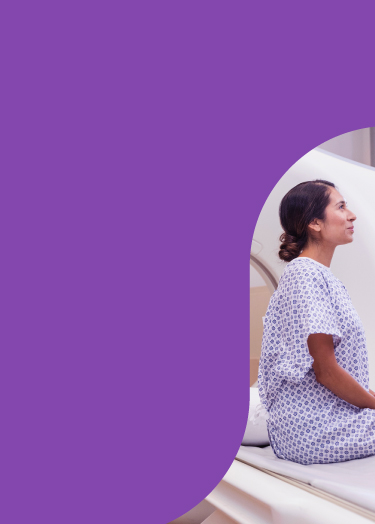 Image of patient in CT scan machine