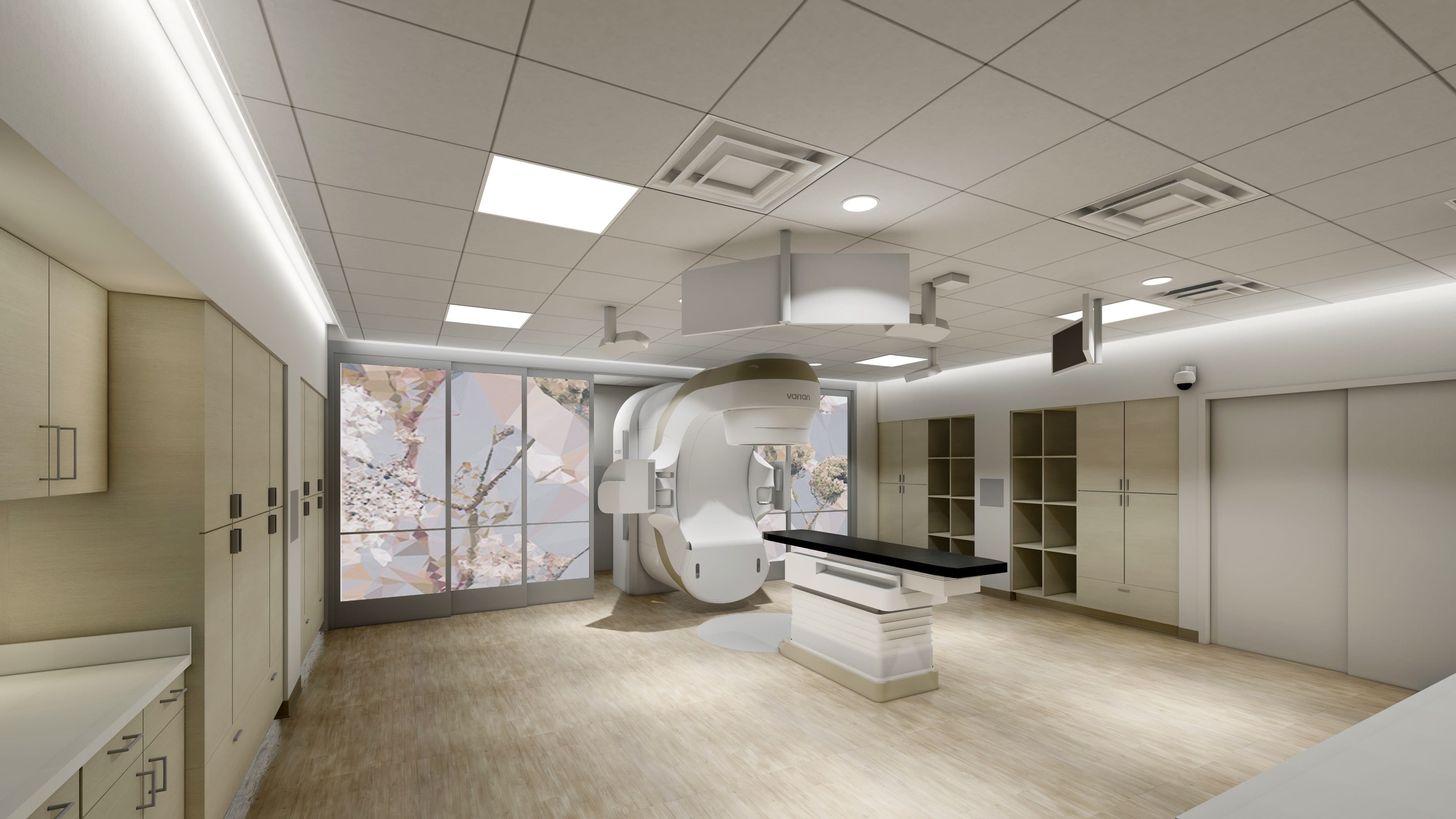 A rendering of what the new LINAC radiation therapy machine will look like..
