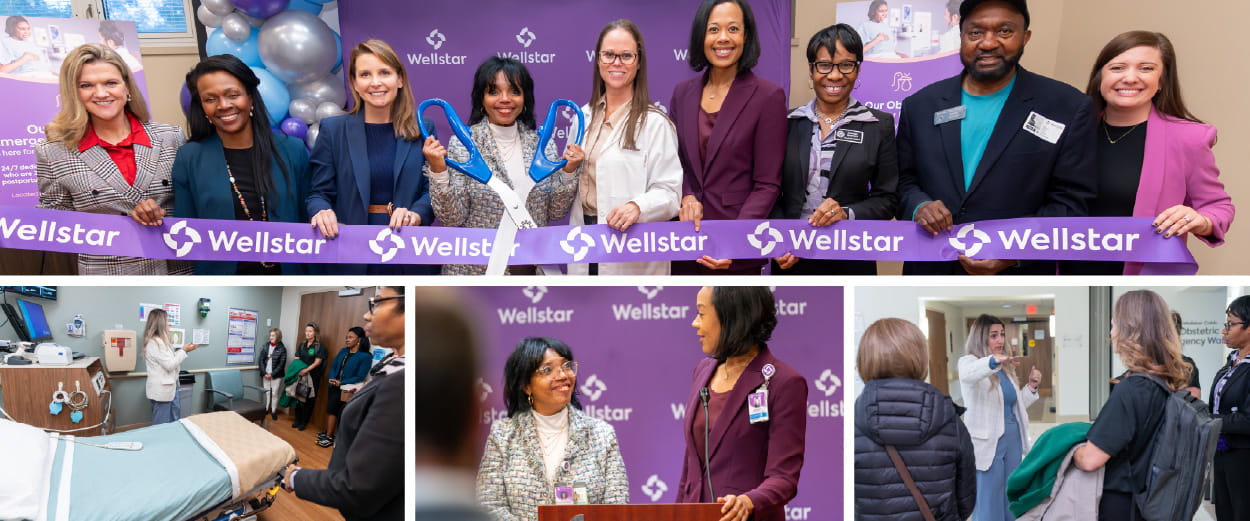 Photo collage celebrating the opening of Wellstar Cobb Medical Center Obstetric Emergency Department